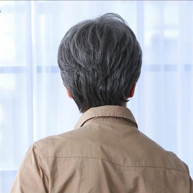 老头假发白发假发老爷爷头套男士假发白发短直发假发套演出假发