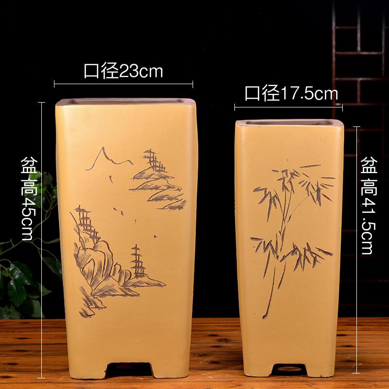 紫砂花盆特大四方造型花盆树桩绿植花卉君子兰花盆特价清仓免邮