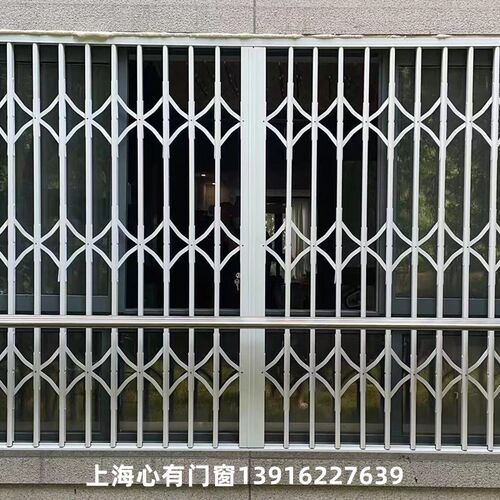铝合金推拉防盗窗 上海定做儿童防护栏 折叠拉闸门防盗拉门包安装