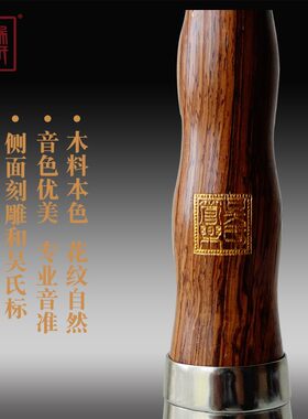 吴氏管乐专业初级D调唢呐红木ZC-101 含哨片芯子 气盘