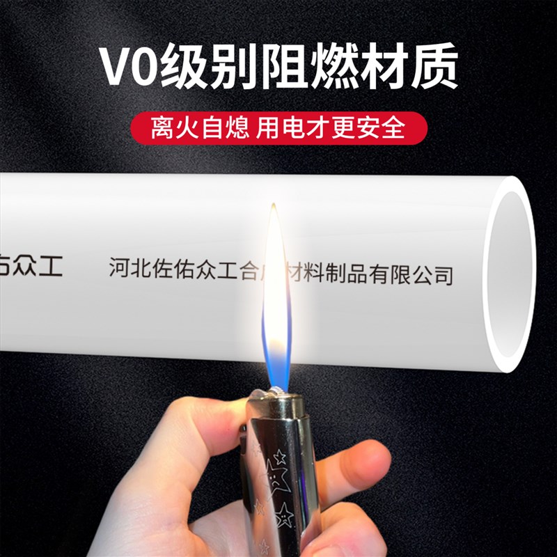 pvc穿线管 绝缘阻燃电线走线管加厚耐腐蚀 轻型外径20*壁厚1.1