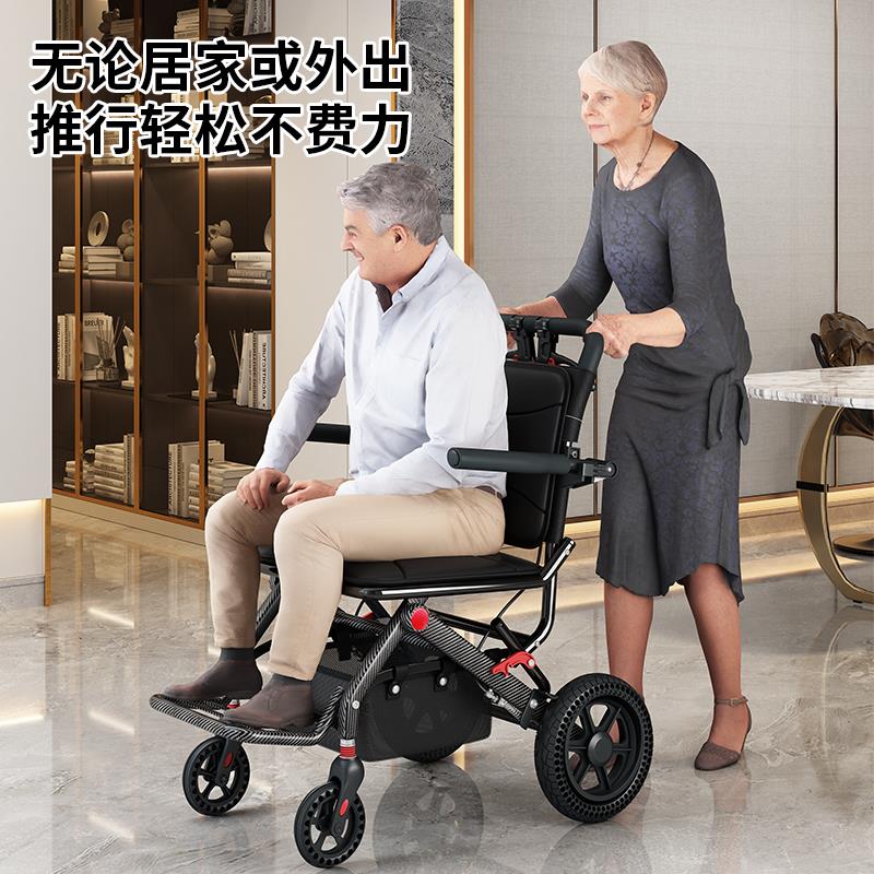 老人代步车手推便携购物车可推可坐可折叠小轮椅老年人助行车拉杆