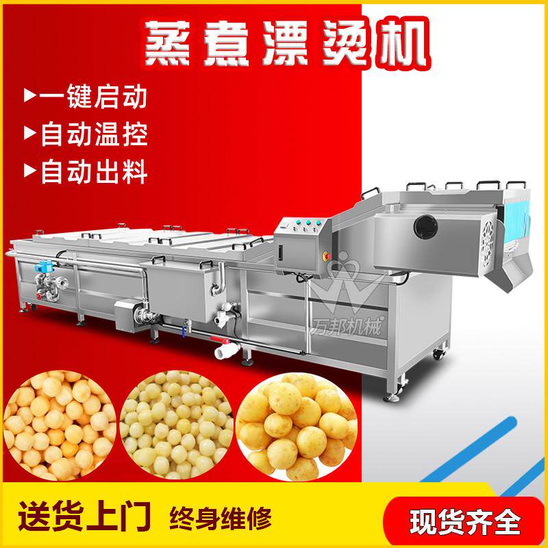现货果蔬蒸煮漂烫机 大型食品厂莲藕漂烫机 全自动土豆片漂烫机