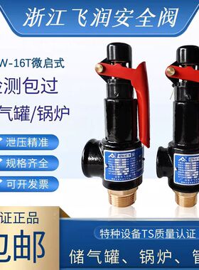 诸暨飞润微启式飞峰空压机储气罐安全阀自动泄压阀A27W-16T弹簧式