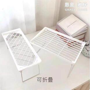 桌面小型置物架迷你收纳架厨房二层架子镂空塑料折叠柜子里分层架
