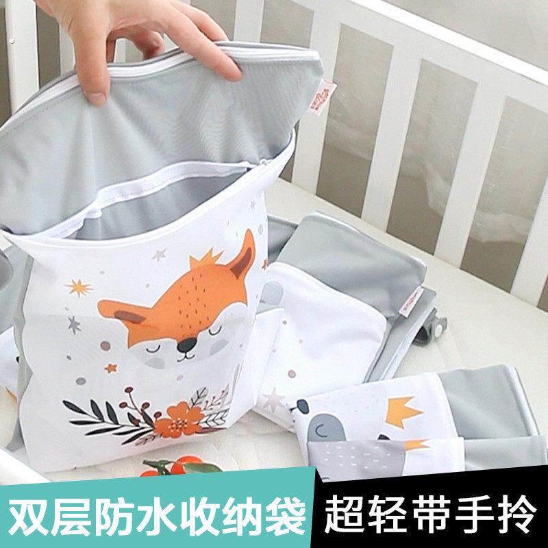 加大收纳袋双层宝宝防水尿布袋尿不湿外出婴幼儿园挂袋衣服便携袋