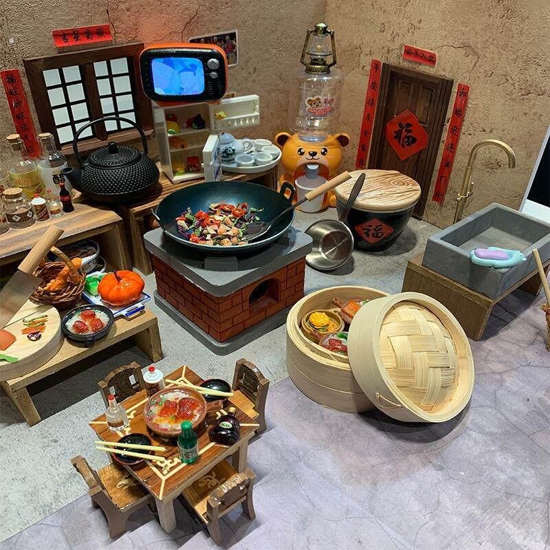 烧饭迷你小厨房真煮真实版碗柜网红做饭真煮可吃的工具小家电益智