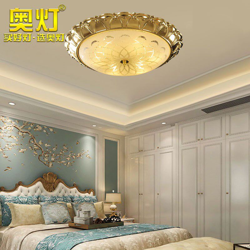 奥灯美式吸顶灯简约卧室灯led创意客厅书房过道阳台铁艺灯具6303
