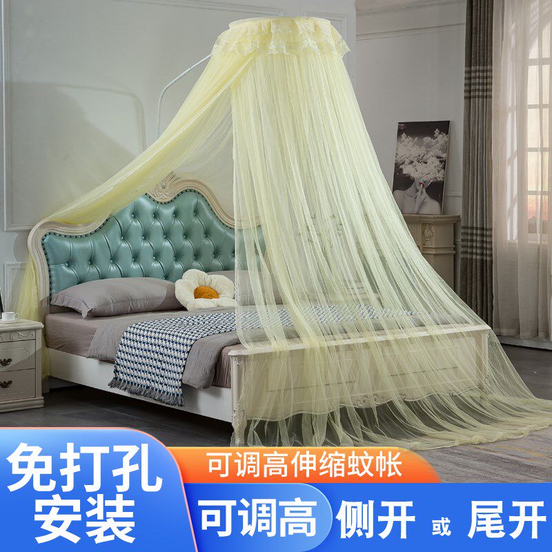 落地式蚊帐免安装1.5米1.8m公主伸缩加密双人家用通用不打孔圆顶