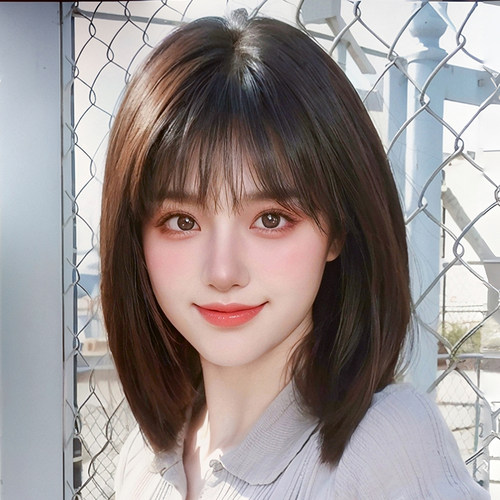 假发女短发全头头套式真发新款波波头全真人发自然整顶长发假发套