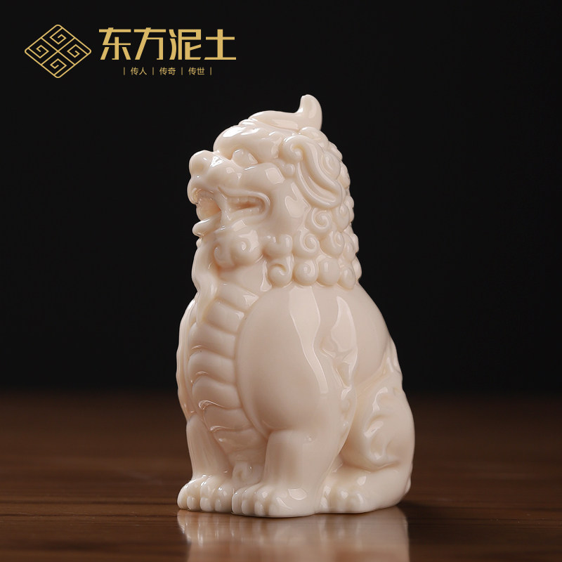 东方泥土《天禄貔貅》中式手工陶瓷实心摆件办公室桌面装饰品送礼
