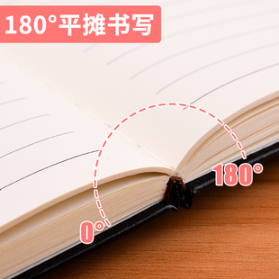 A4笔记本子商务记事本黑皮大号工作本子手册超厚超大b5皮面本简约