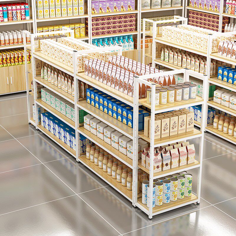 中岛柜双面超市货架展示架化妆品便利店小卖部商店多层零食置物架