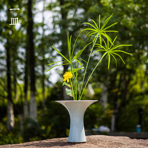 一皿池坊生花立花陶瓷插花器小原流中式花艺草月流花道插花器皿