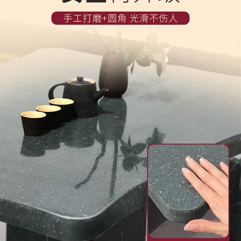 石桌石凳庭院一套花园家用户外现代摆件别墅天然花岗岩石头桌子
