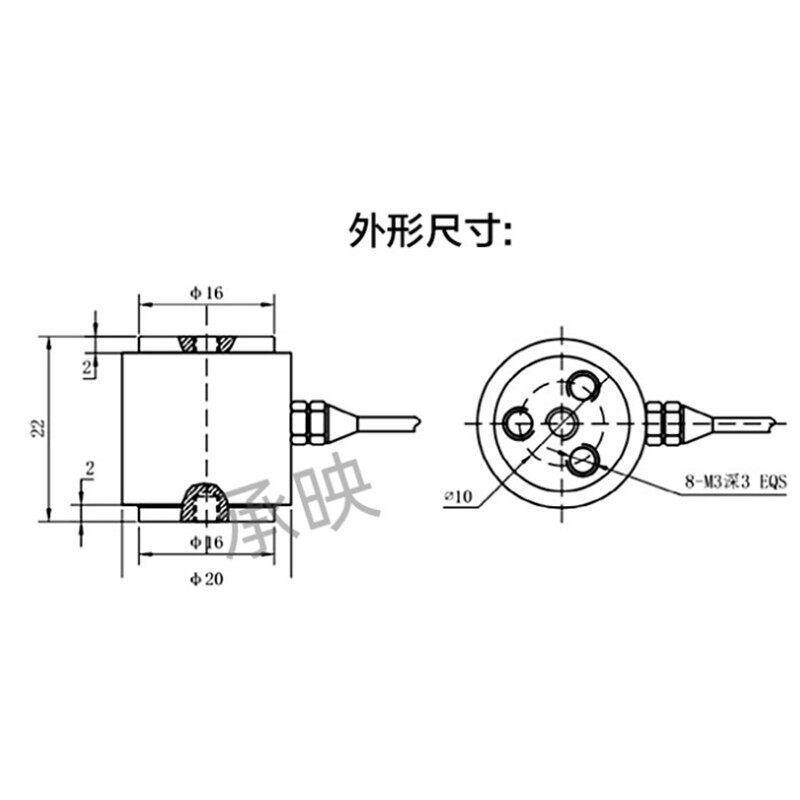 HZC-TD2微型柱式拉压力测力测量探头感应器高精度工业级传感器50N
