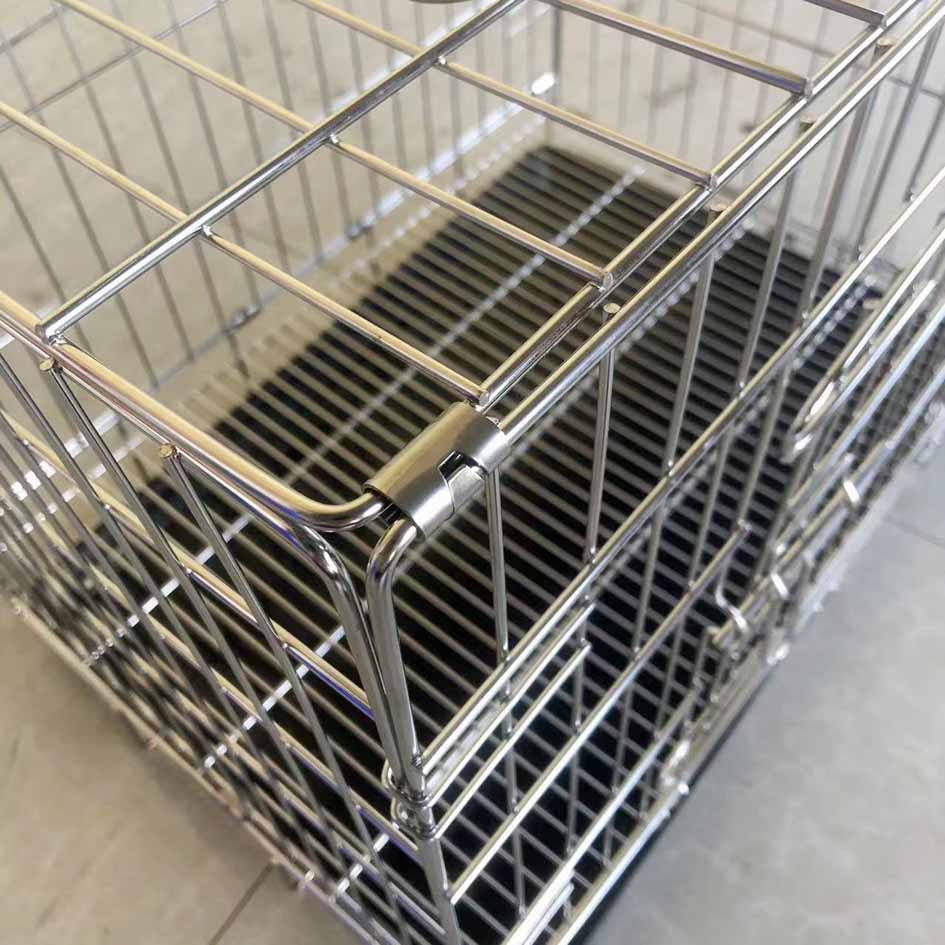 不锈钢折叠狗笼子坚固不生锈猫笼室内泰迪贵宾狗笼中小型犬室外笼