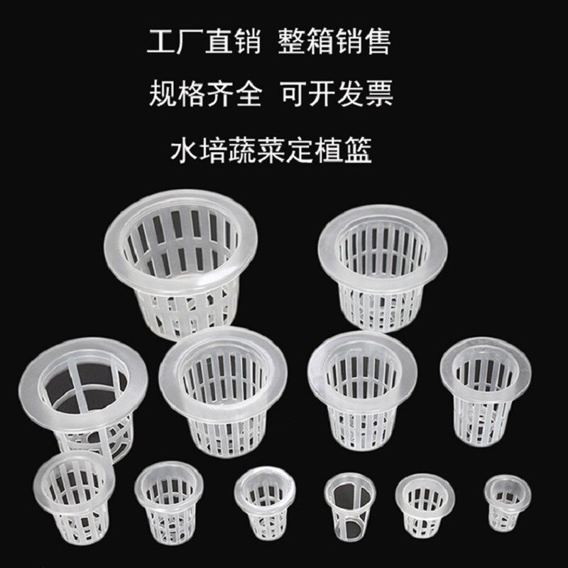 园艺用品水培蔬菜定植篮阳台无土栽培圆形加深塑料固根器整箱销售