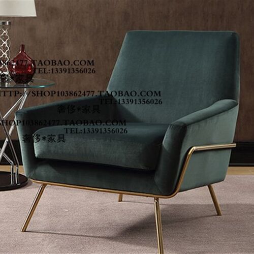 比利时法式乡村风格不锈钢布艺单人双人位沙发样板房别墅沙发家具