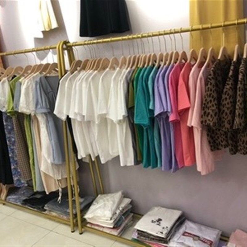 服装店展示架落地式女装货架中岛上墙陈列金色婚纱架子高档挂衣架