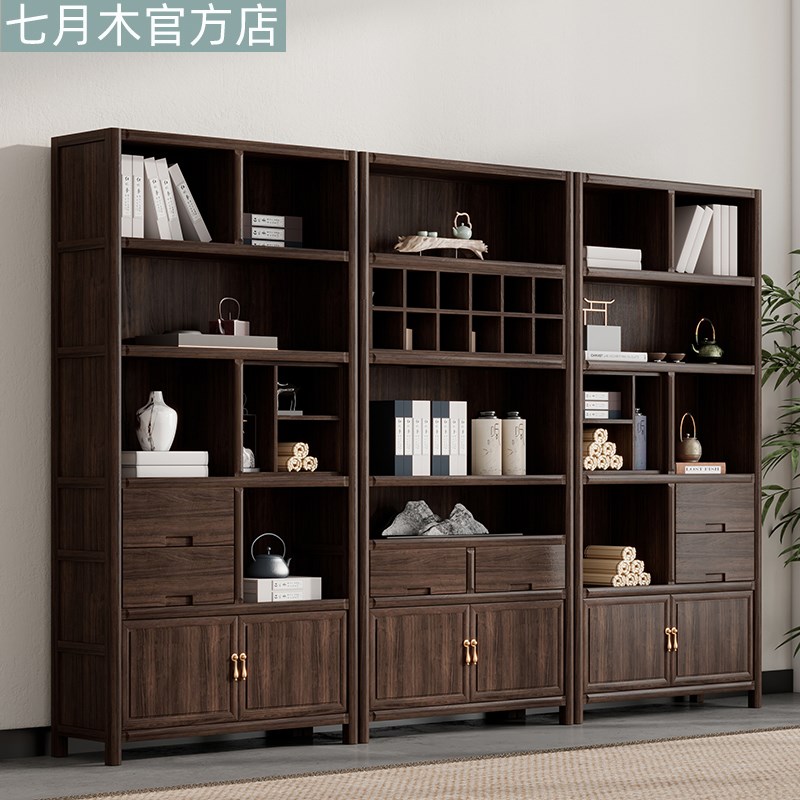 新中式博古架格子多宝阁立柜多宝格茶叶柜高柜茶室茶楼茶叶展示柜