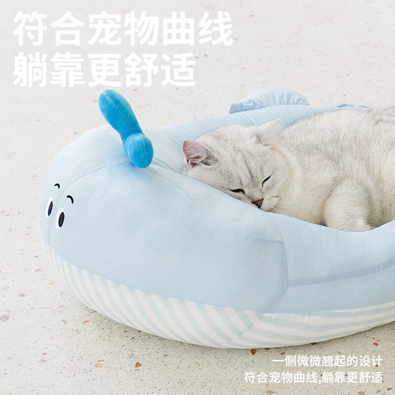 zeze鲸鱼夏季猫窝夏天降温狗窝凉感宠物冰垫可水洗猫咪冰窝冰垫床图片
