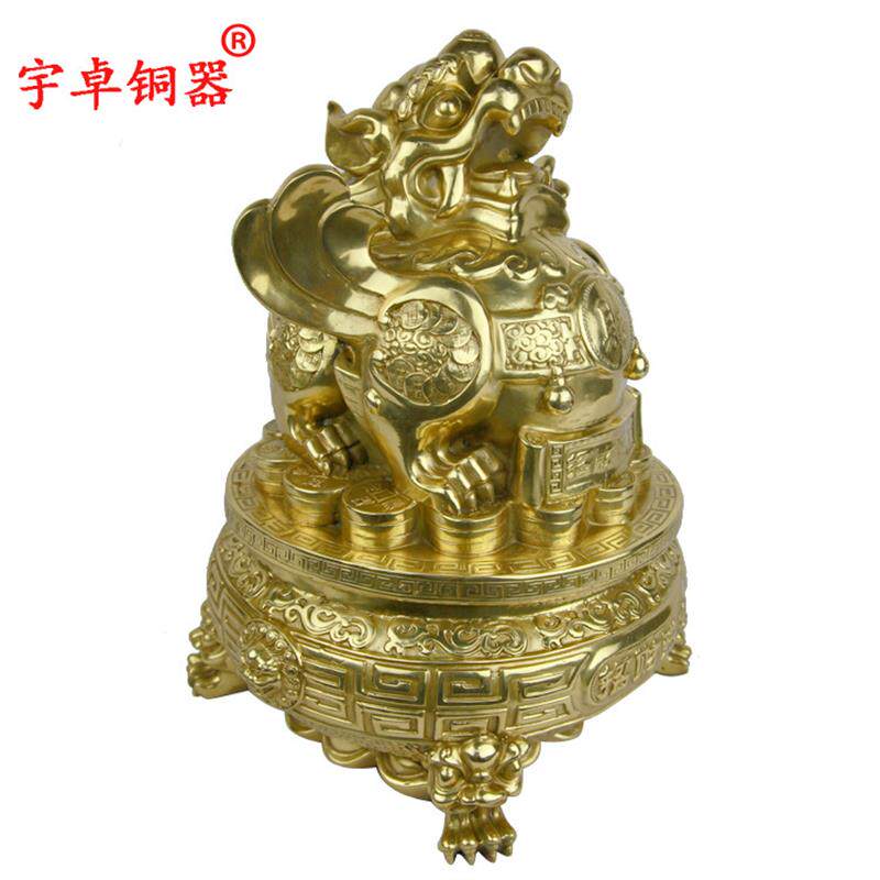 宇卓铜器铜貔貅聚宝盆铜貔貅工艺品摆饰 纯铜聚宝盆黄铜聚宝盆
