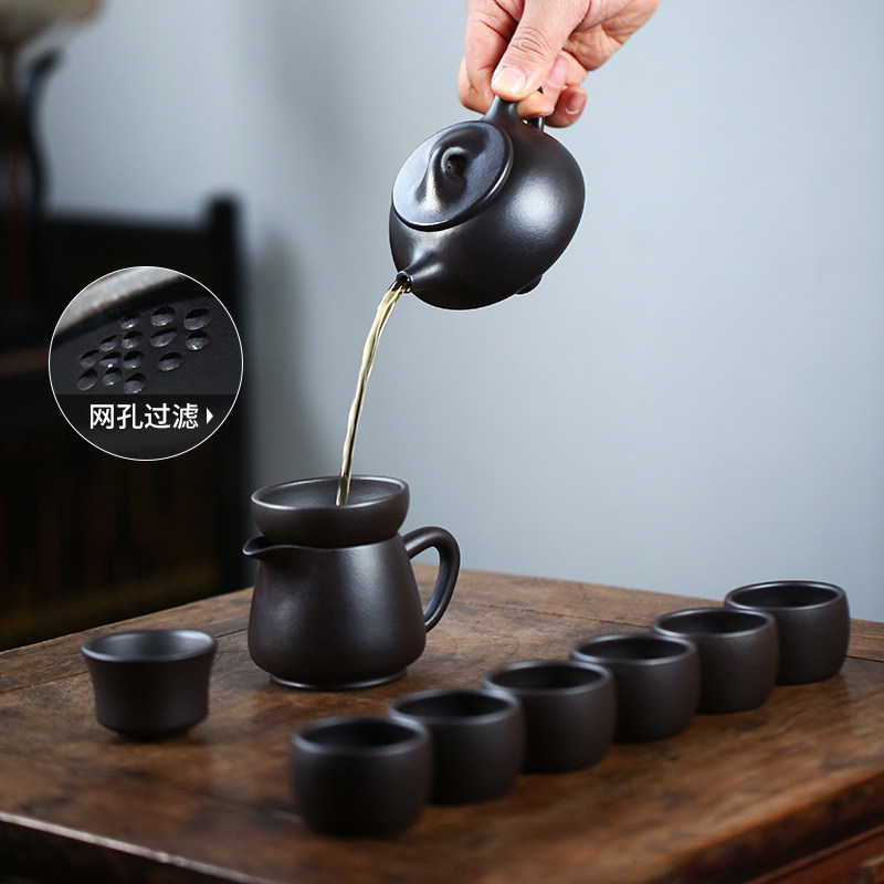 宜兴紫砂壶纯手工原矿石黄茶壶家用泡茶壶功夫茶具套装石黄石瓢壶