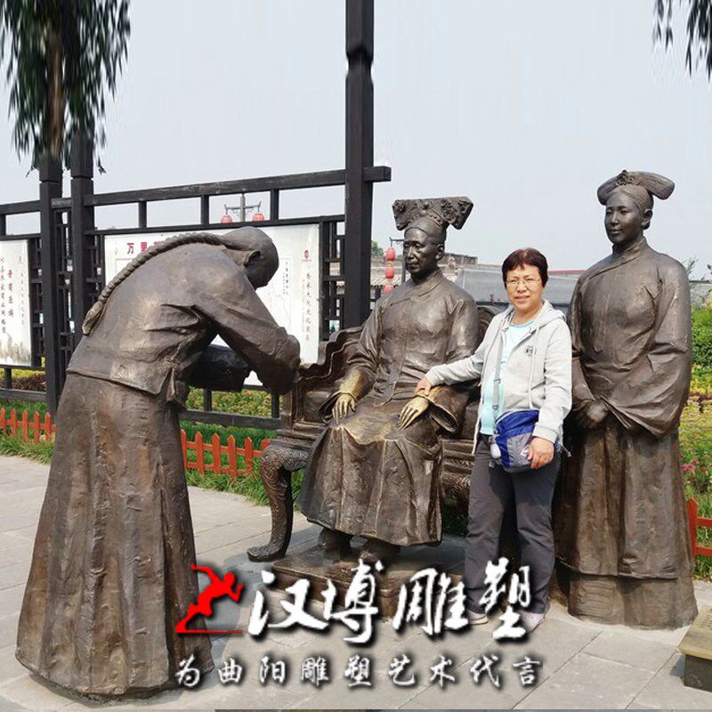 玻璃钢仿铜广场公园园林民俗文化打酱油主题文化人物小品景观雕塑