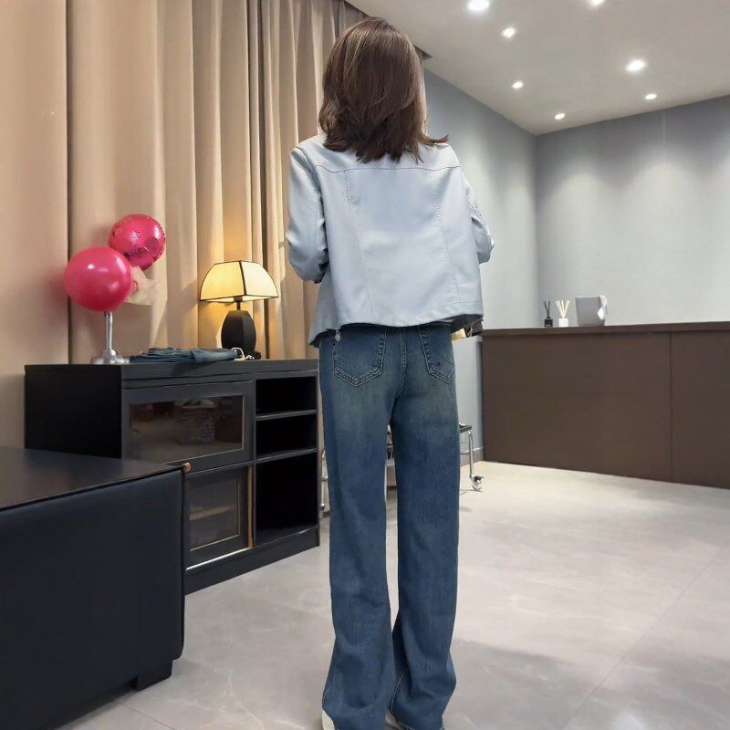 2025春季新款高级感立领短款皮衣外套女装小个子今年流行显瘦夹克