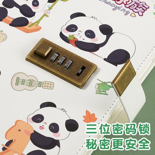 A5复古密码本带锁日记本简约学生创意书写卡通笔记本日韩加厚少女