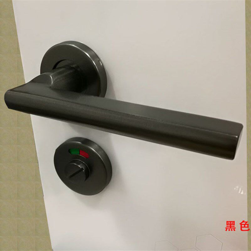 卫生间指示锁304不锈钢门锁厕所有人无人红绿标志锁双舌大分体锁