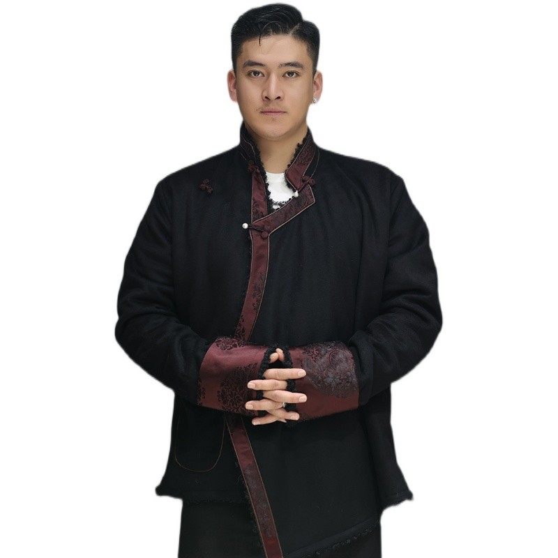2021年新款藏装外套男装冬季藏服加绒藏式上衣女藏族传统棉衣大码