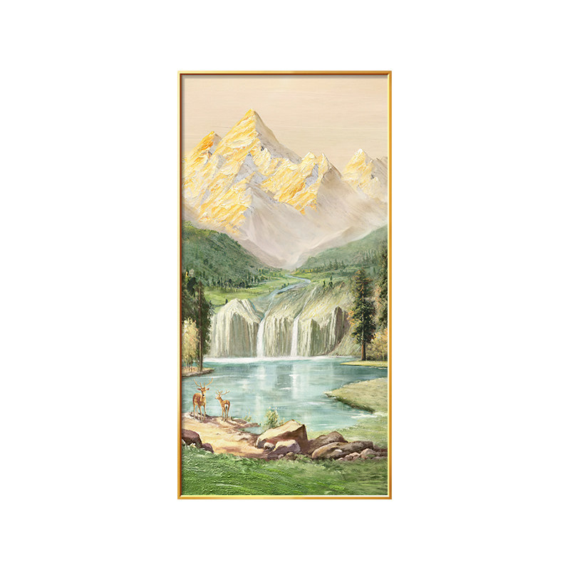 日照金山入户玄关装饰画北欧走廊过道挂画山水风景壁画正对门墙画