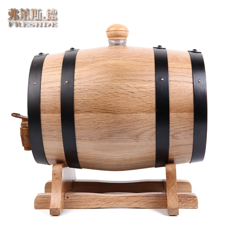 橡木酒桶1.5L3升5L10L15升烘烤家用无胆橡木桶空桶自酿红葡萄酒桶