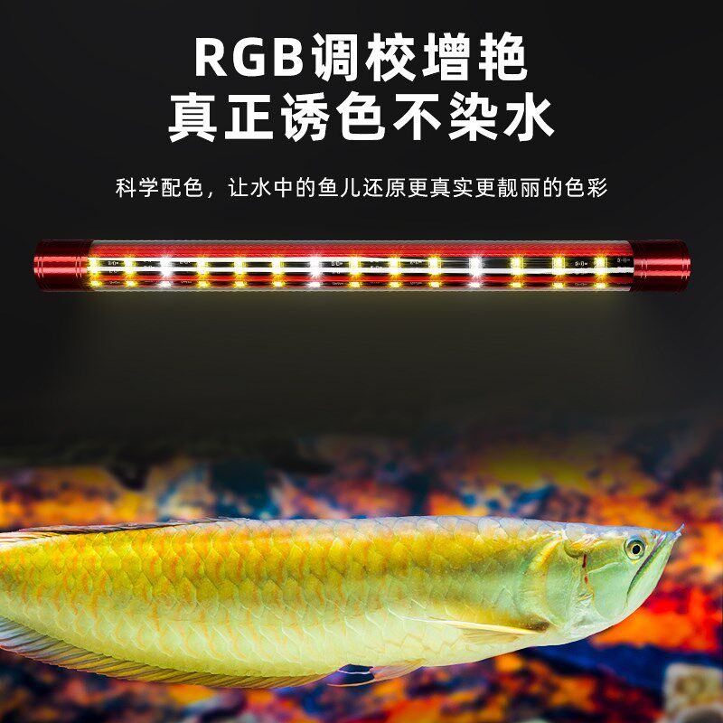 鱼缸灯龙鱼灯专用l金龙观赏鱼Led灯防水超亮潜水灯增色增艳照明灯