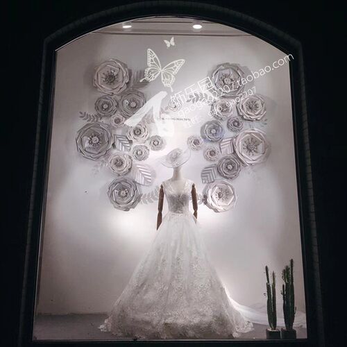 包邮百饰乐园橱窗展示婚礼背景装饰舞台道具Z076大型纸花20朵组合