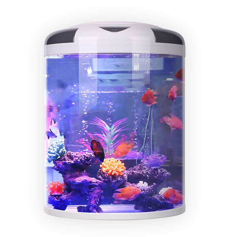 闽江鱼缸客厅圆形小型家用创意u型玻璃办公室桌面带氧气水族箱