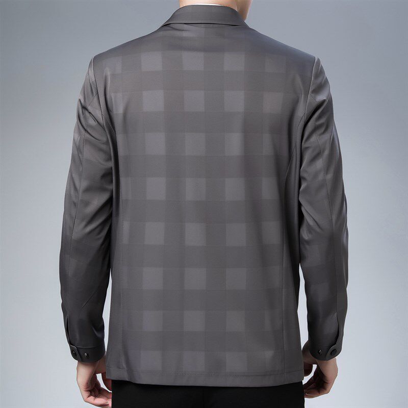 爸爸秋装外套春秋中年男士夹克翻领中老年人男装爷爷上衣60岁春装