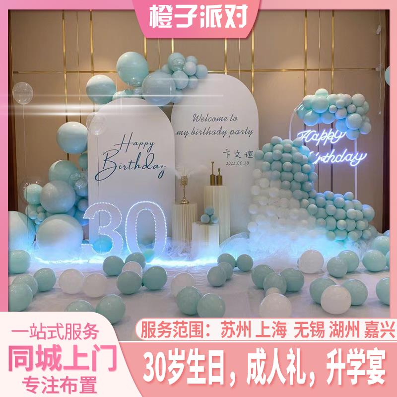 苏州无锡三十岁成人礼生日气球背景装饰品布置寿宴网红主题拍照板