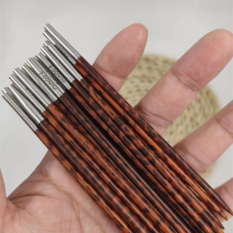 蛇纹木头材料可拆卸环形针全套10副编织diy木棒针毛衣针环针工具