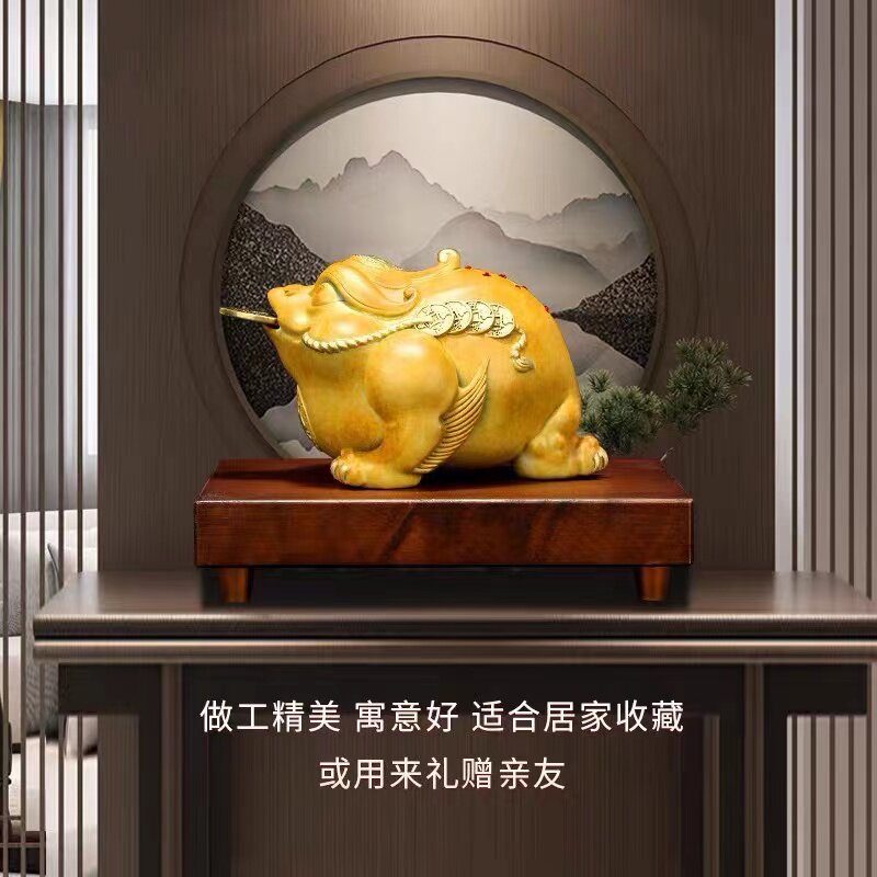 金蟾铜摆件居家装饰铜工艺品聚宝三足铜蟾蜍办公室店铺开业礼品