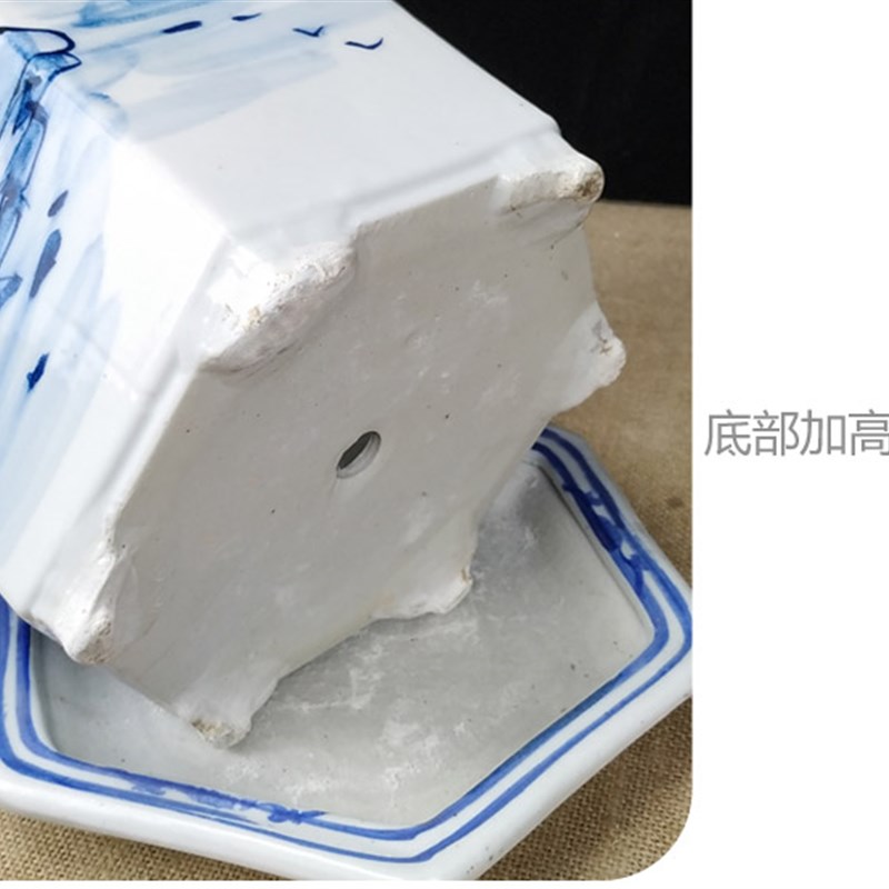 特大号景德镇陶瓷青花瓷花盆室内绿萝发财树兰花盆专用新中式树盆