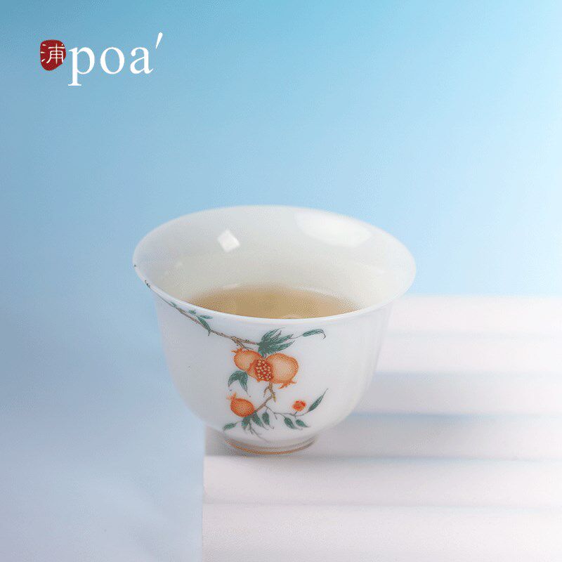 浦poa十二花神手绘茶杯套组景德镇陶瓷中式大套组送配套拎袋