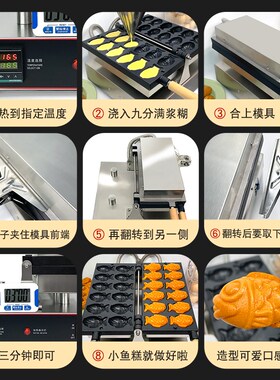 誉蜂巢鲷鱼烧机器商用摆摊小吃设备电热烤饼机烘焙鸡蛋糕小鱼烧机
