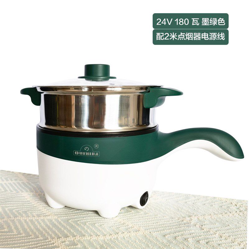 车载24v电炒菜锅货车电煮锅专用蒸煮小锅煮面车用电饭锅做饭神器A