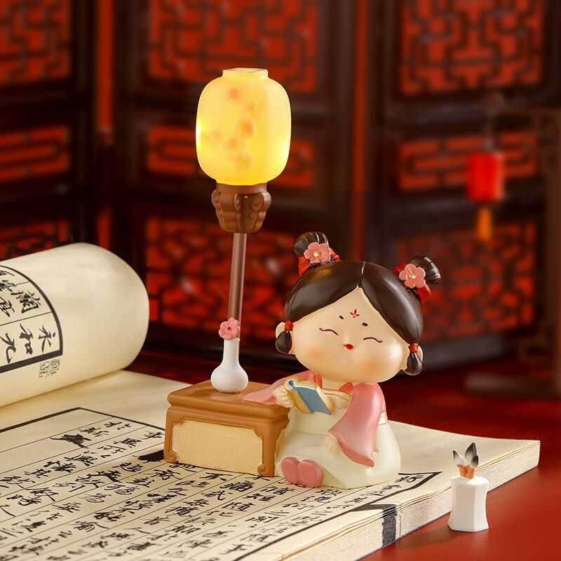 唐仕女唐妞摆件西安文创旅游纪念品寝室书画带小夜灯桌面装饰品