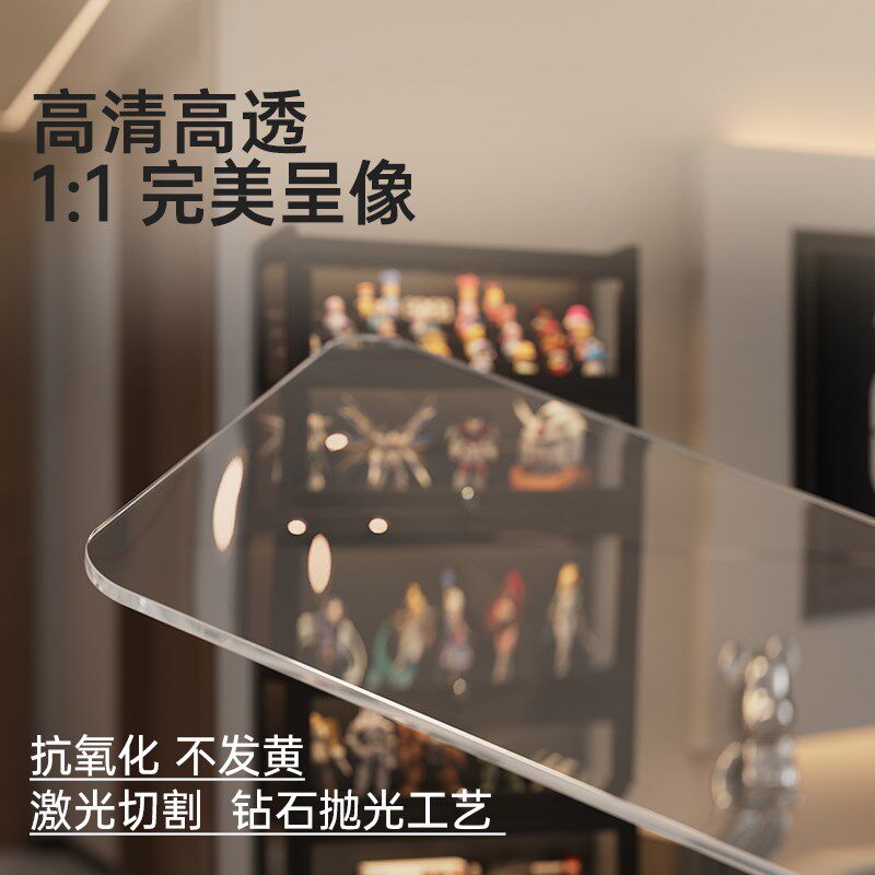 模型展示柜压克力玻璃模型积分兑换带锁奖杯透明公仔饰品防尘柜子
