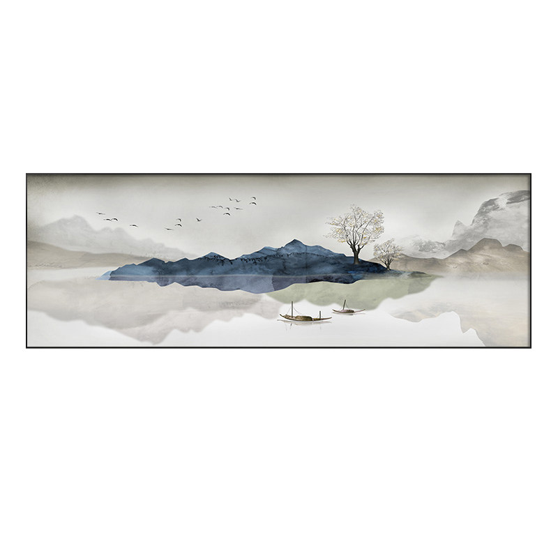 新中式客厅装饰画山水风景画一整幅大气沙发背景墙挂画办公室壁画