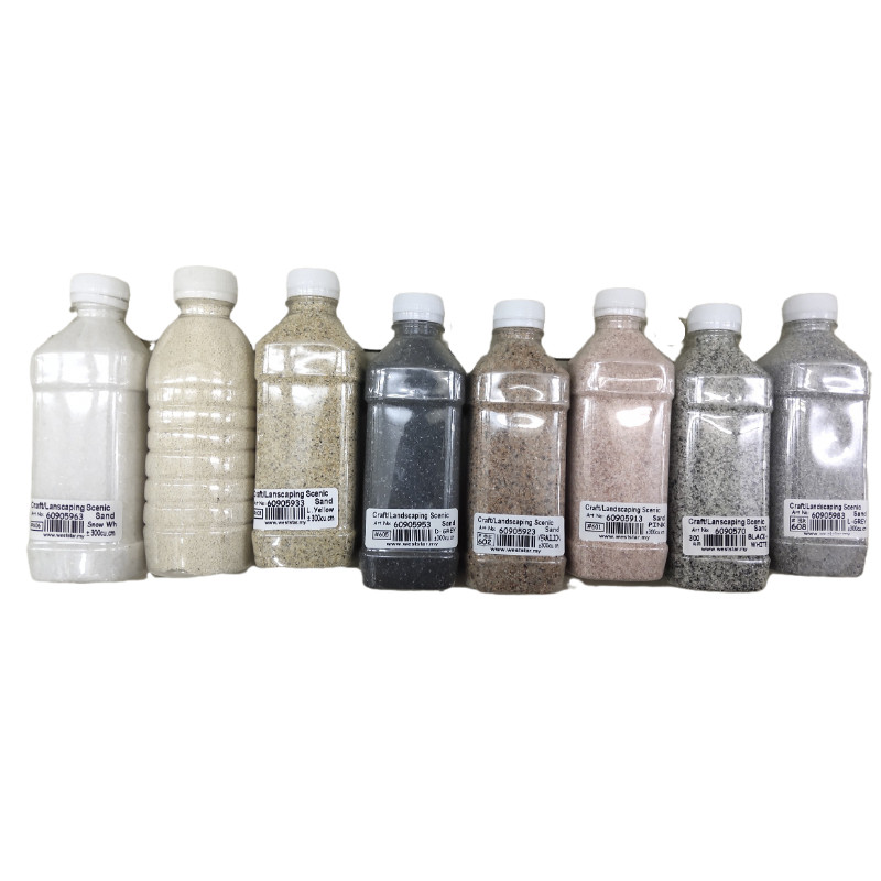 丙烯肌理画石英砂细沙雪白沙子彩色石英沙装饰底沙鱼缸造景 3瓶装